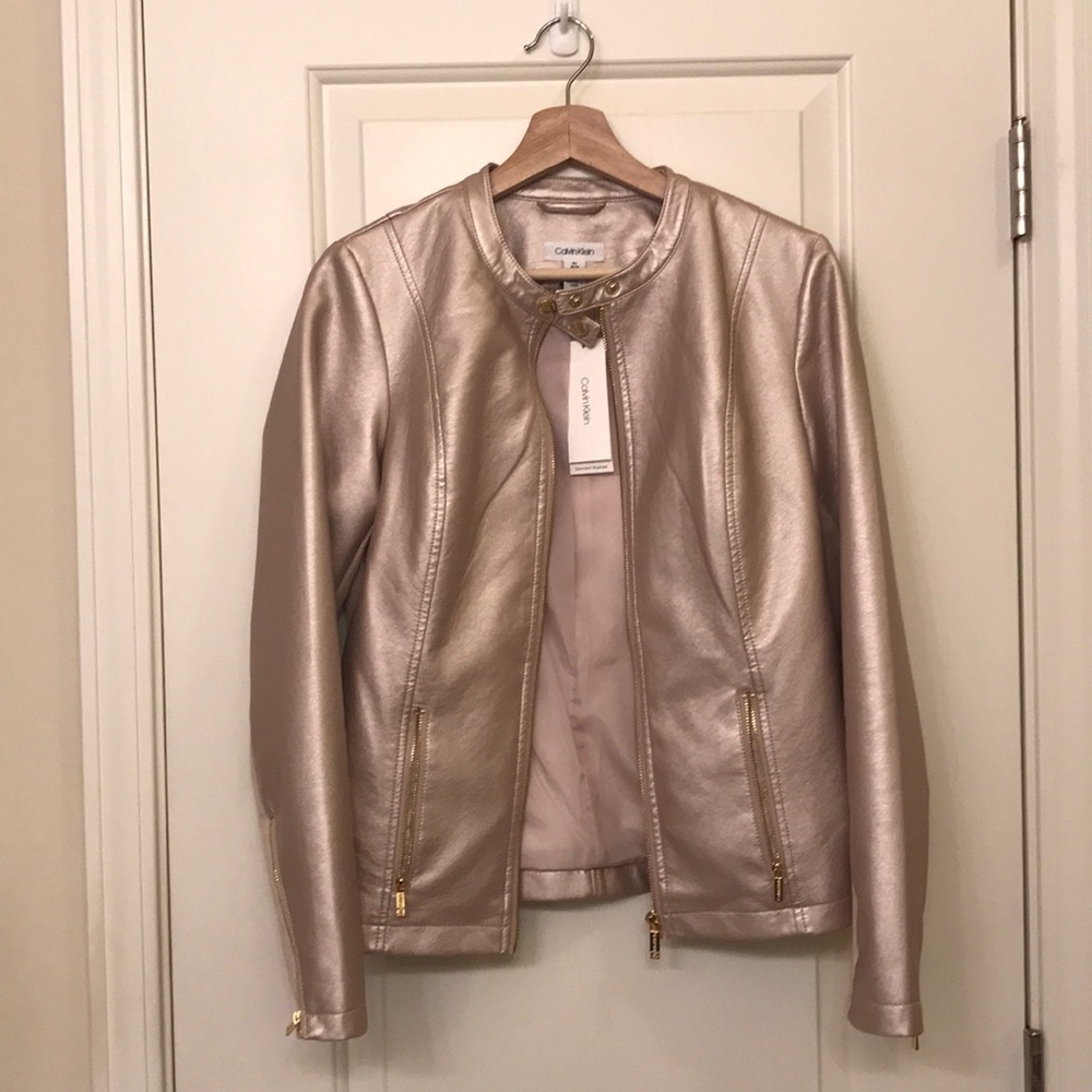 💋NWT Calvin Klein metallic pink jacket💋